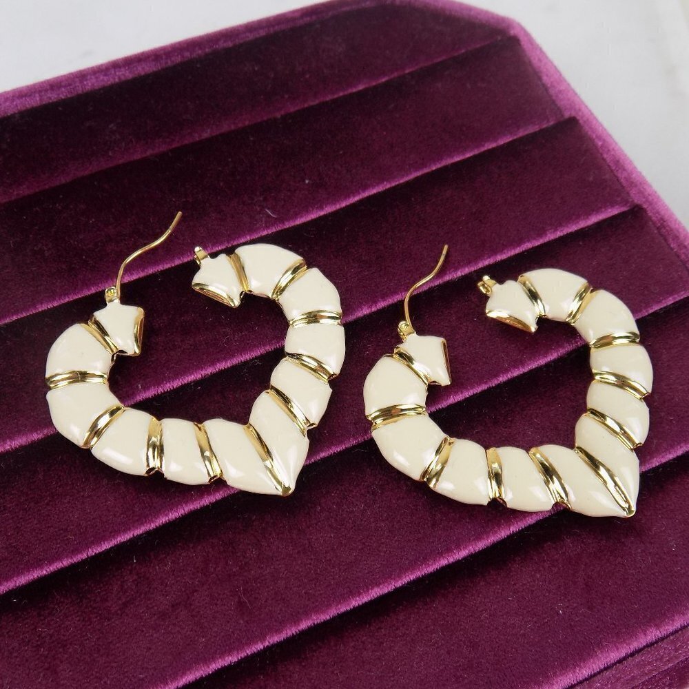 enamel door knocker style hoop earrings